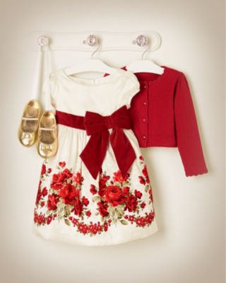 sachin and babi light blue dress Janie and Jack Girls 3-6 Red Rose 100% Silk Holiday Dress Fancy Christmas